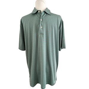 Peter Millar Summer Comfort Dry Fit Pull Over Stripe Polo Golf Performance I M